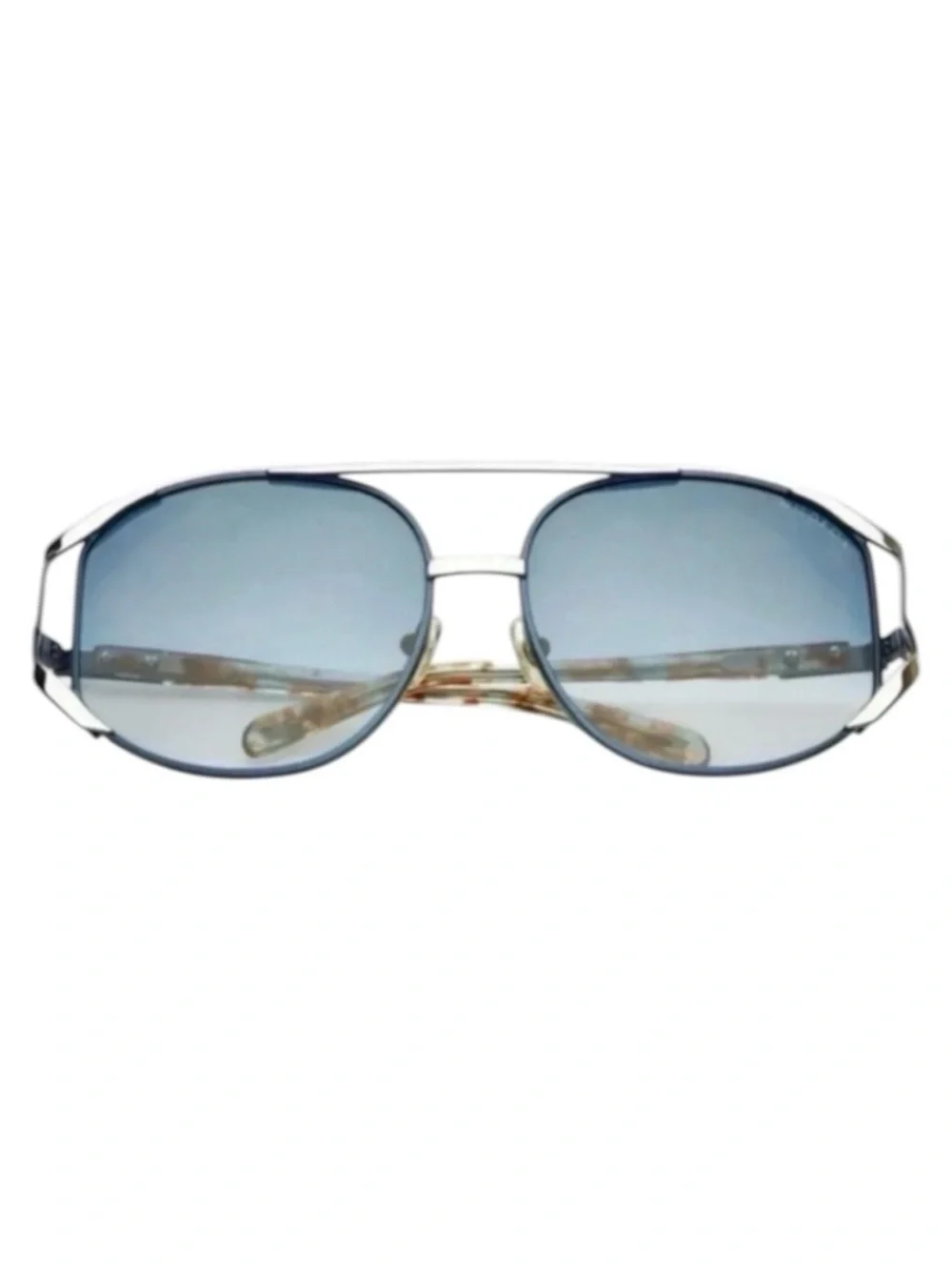 Wildfox Dynasty Aviator Sunglasses Blue Gradient Silver BNIB